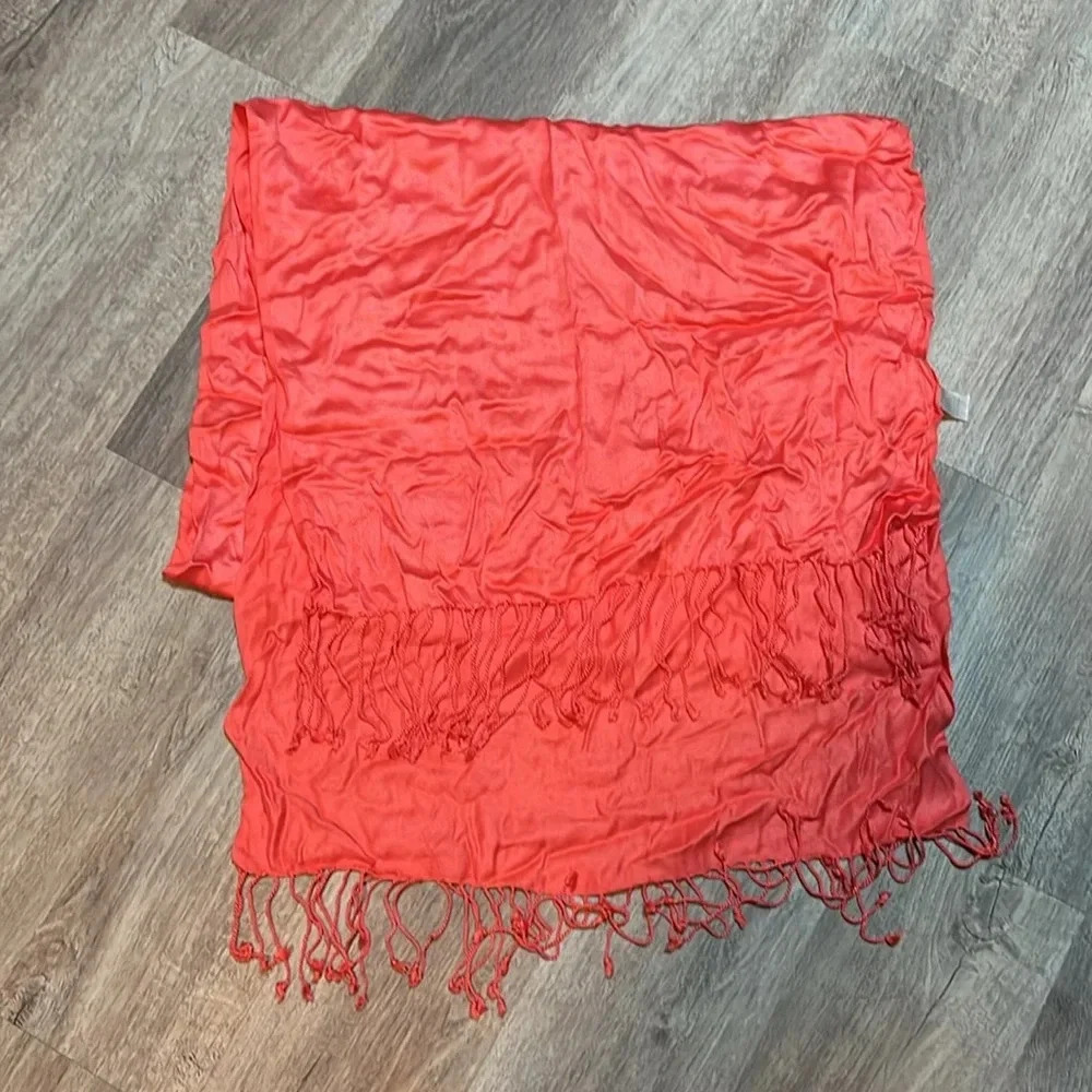 Apt 9 Scarf pashmina wrap - coral - Picture 2 of 4